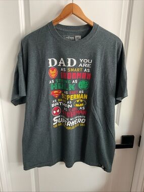 Sunfrog Shirts - Dad Superhero Short Sleeve Tee - Charcoal - Men’s Size XL